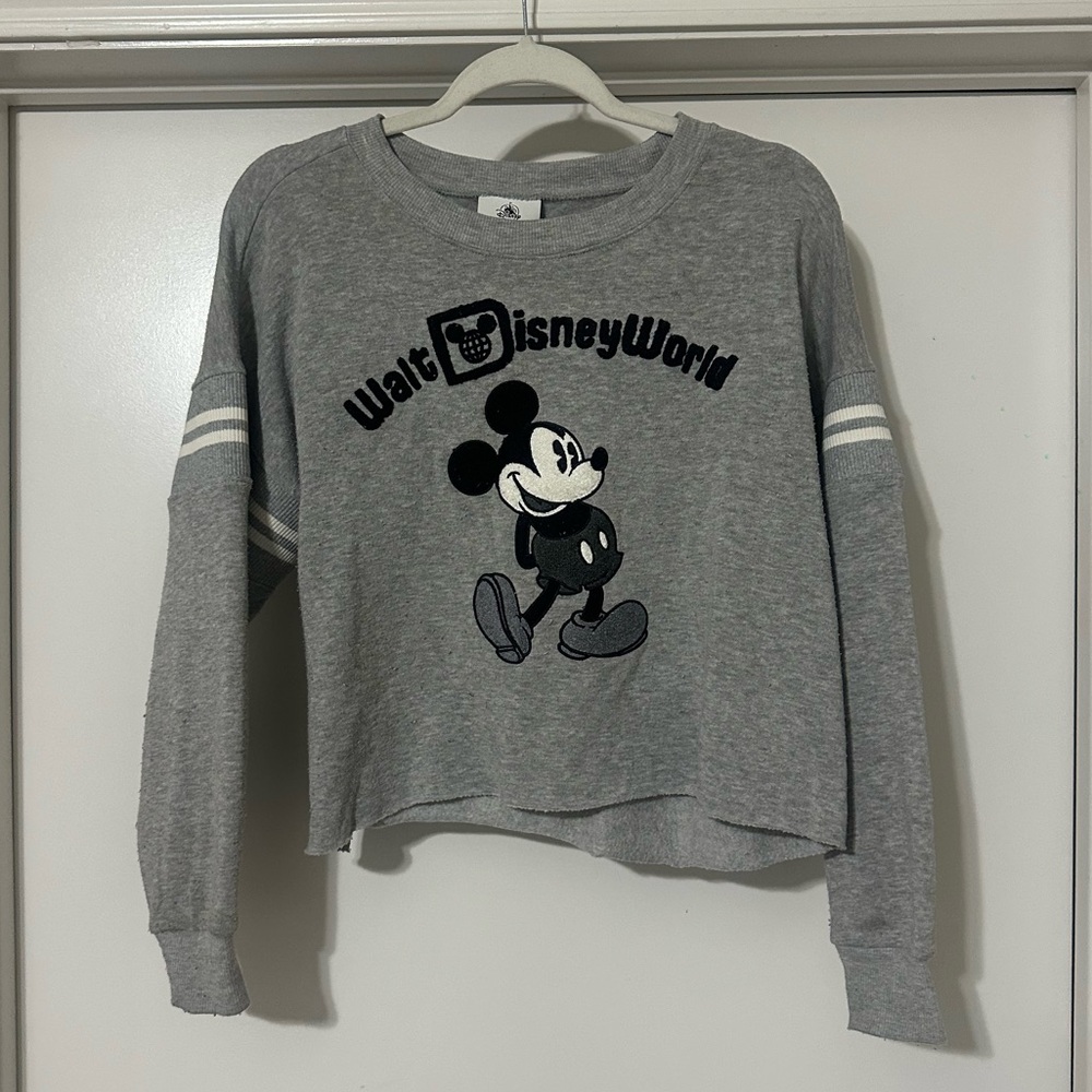 Disney World Women's Gray Vintage-Style Mickey Mouse Sweater